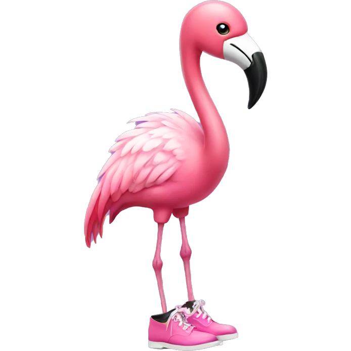 pink flamingo with tap shoes emoji