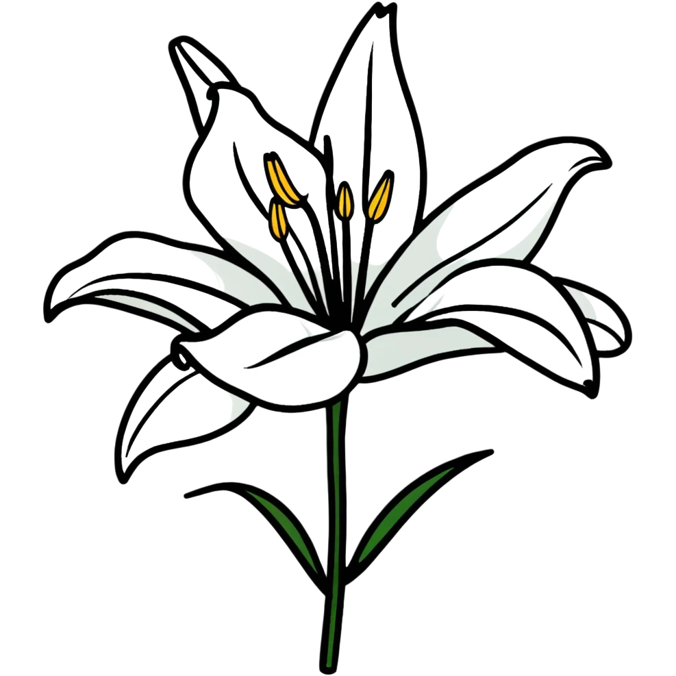 pure white lily flower in bloom emoji