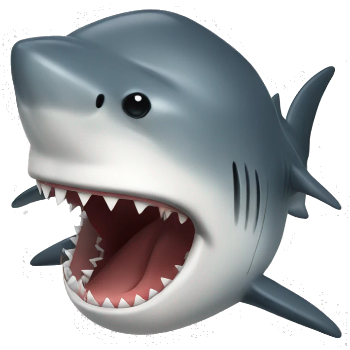 Kissing shark emoji