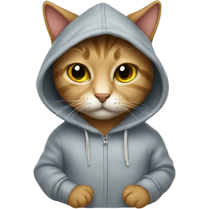 Cat wearing hoodie emoji