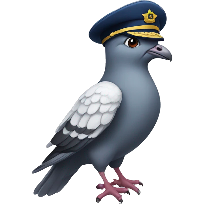 pigeon with a flight captain hat emoji
