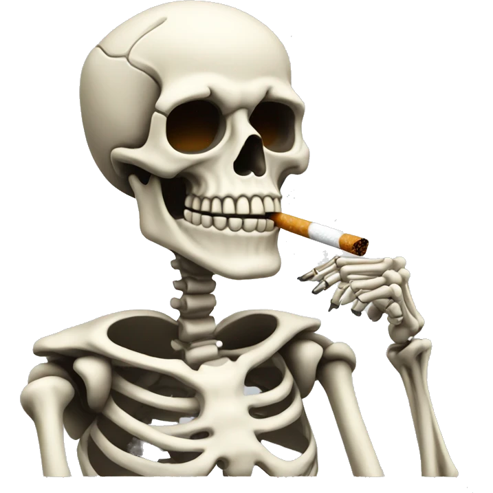 Skeleton smoking a cigarette  emoji