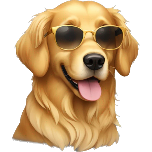Golden retrive con lentes emoji