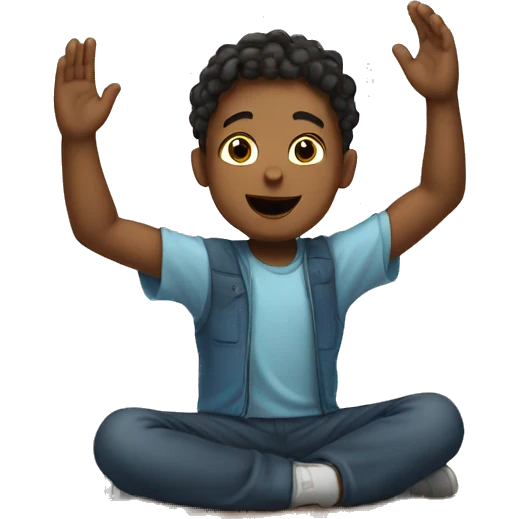 A boy praising god emoji