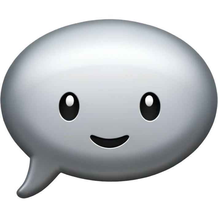  chat burbulas juodai baltas su mettalic efektu be veiduko emoji