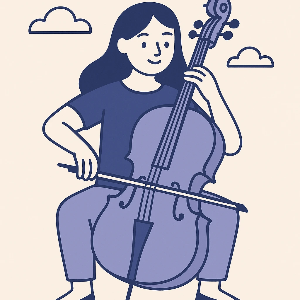 girl playing cello emoji
