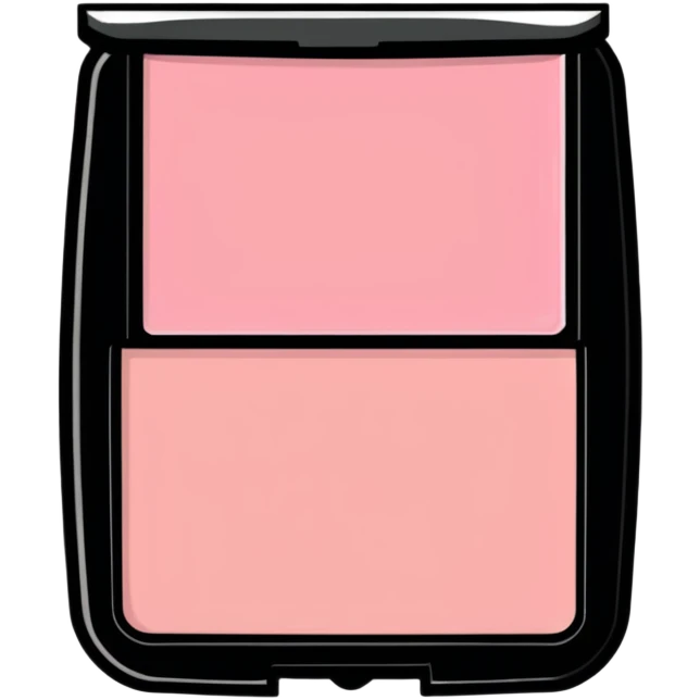 Black square shaped pink blusher compact makeup emoji