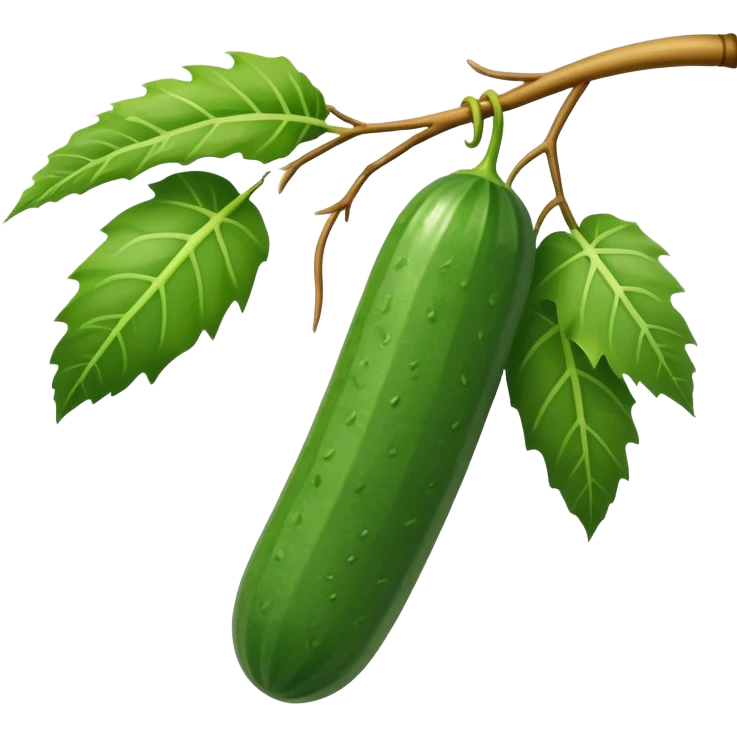 cucumber hangs on a palm branch emoji