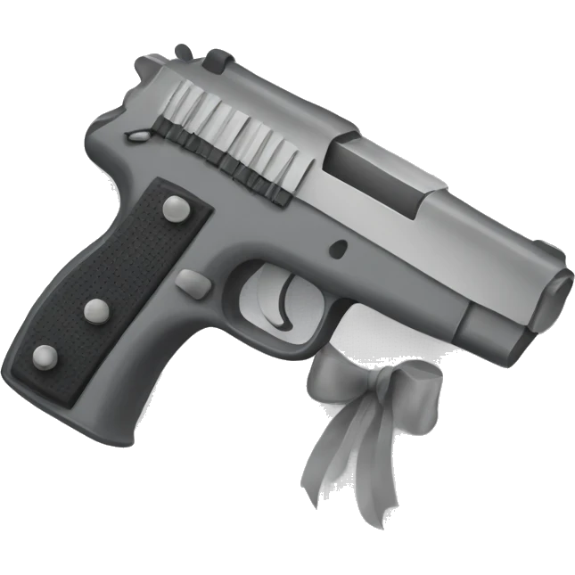 grey pistol with a grey ribbon emoji