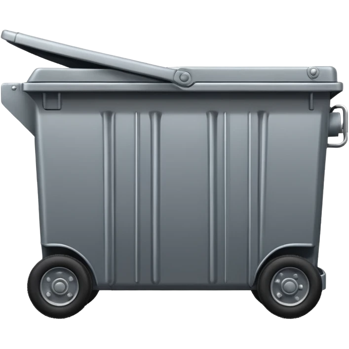 a closed dumpster with NO TRASH emoji