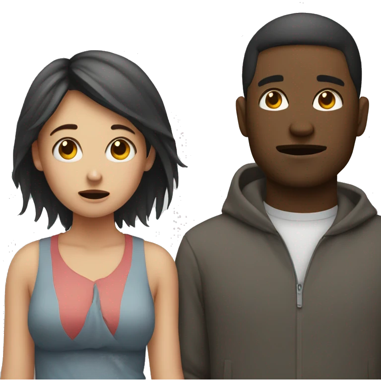 girl being sick next to guy emoji