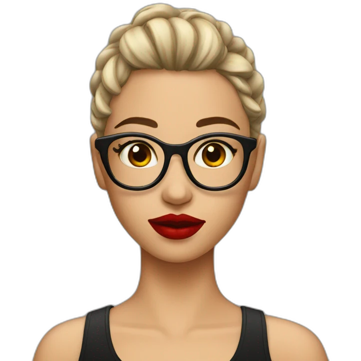 genz girl emoji with red lipstick emoji