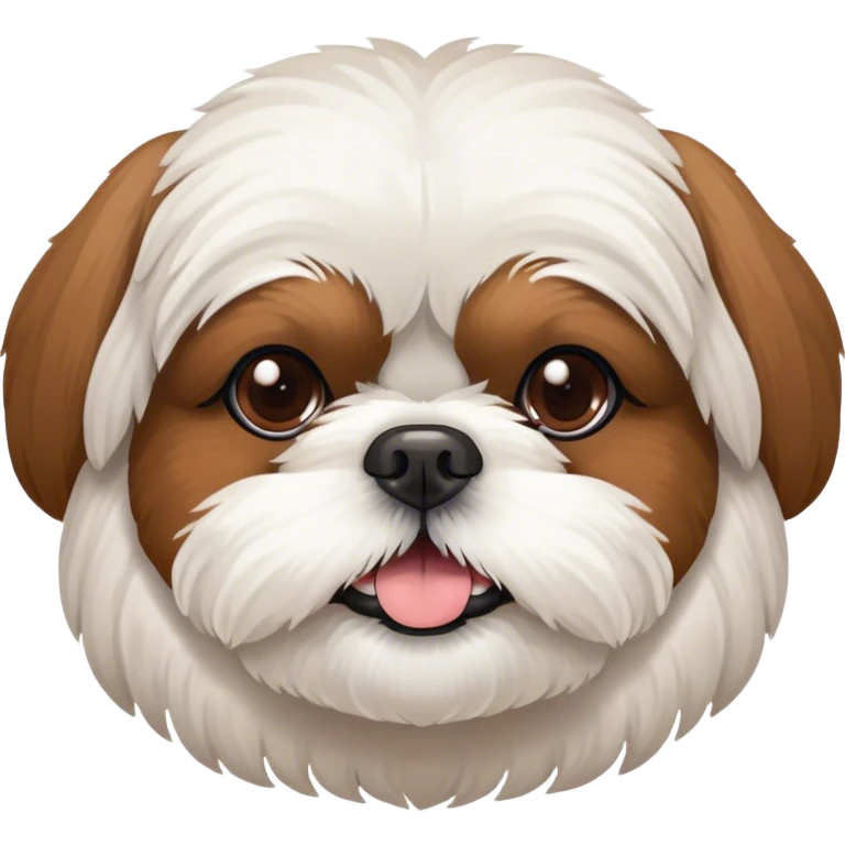 All white Shih Tzu with brown crusts on its face emoji