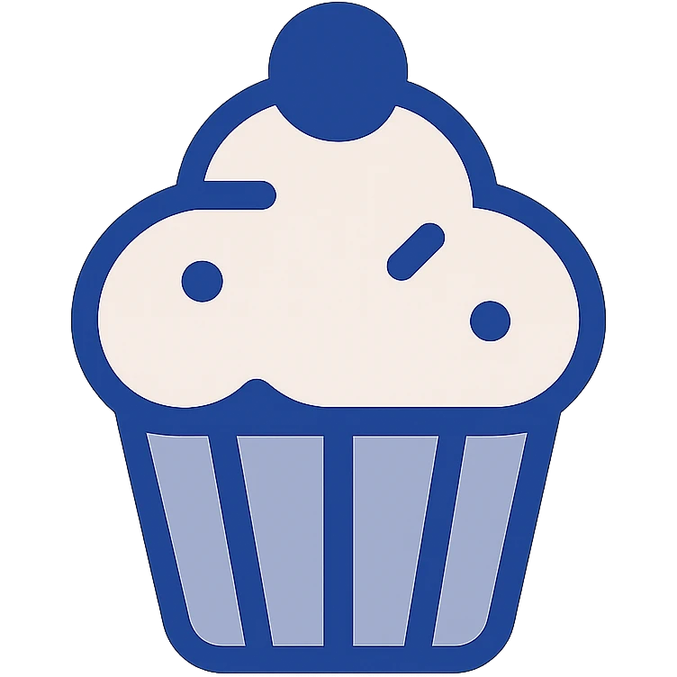 cupcake, modern icon style, simple and recognizable, clean lines, minimal color, suitable for app icon emoji
