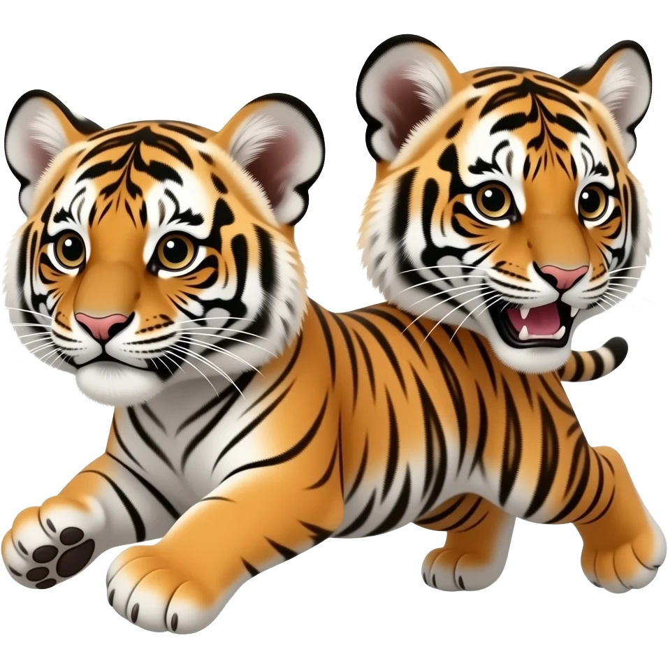 Cartoon tiger cub running emoji