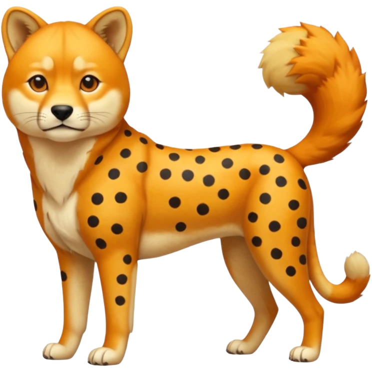 Cheetah-Dingo-Shiba-Inu-Lion-hybrid-animal-creature, full body  emoji