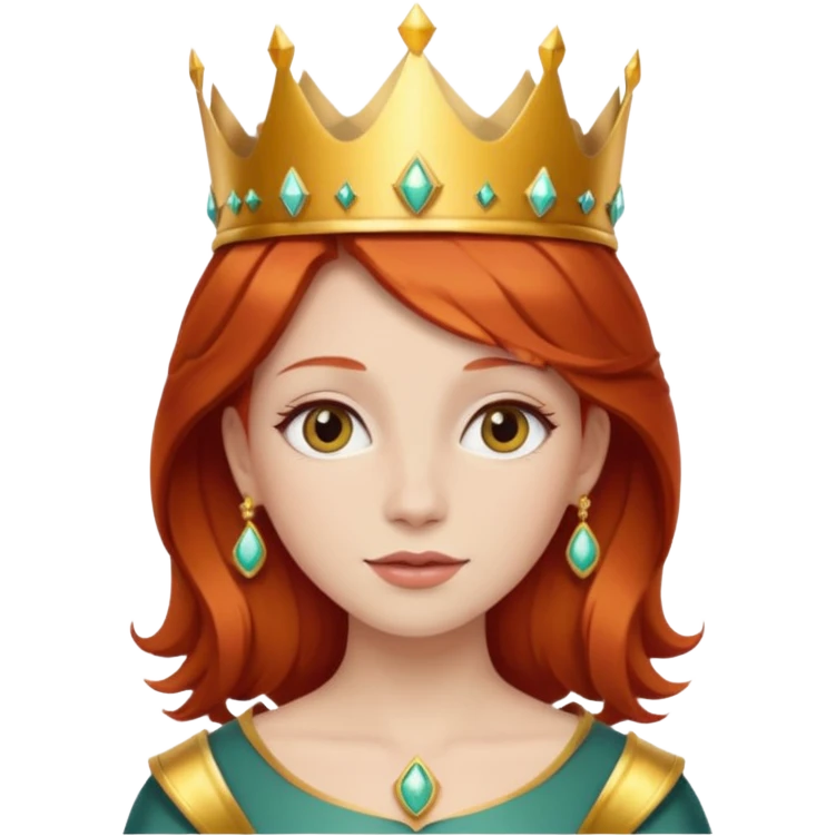 woman pelirroja con corona  emoji