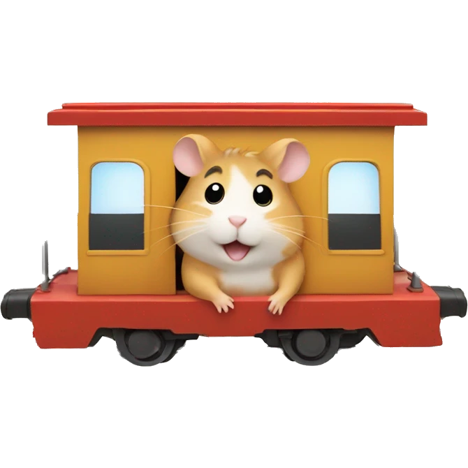 hamster rides a train emoji