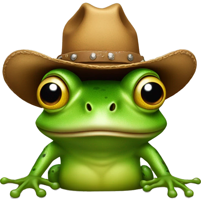 Frog wearing a cowboy hat emoji