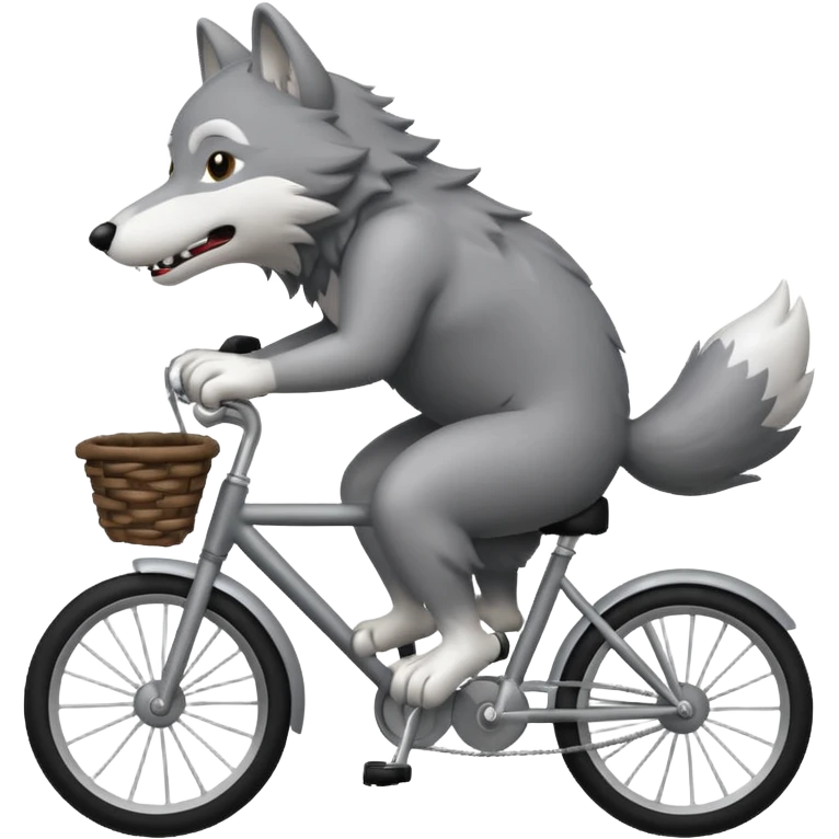 Wolf cartoon  ride on cycle emoji