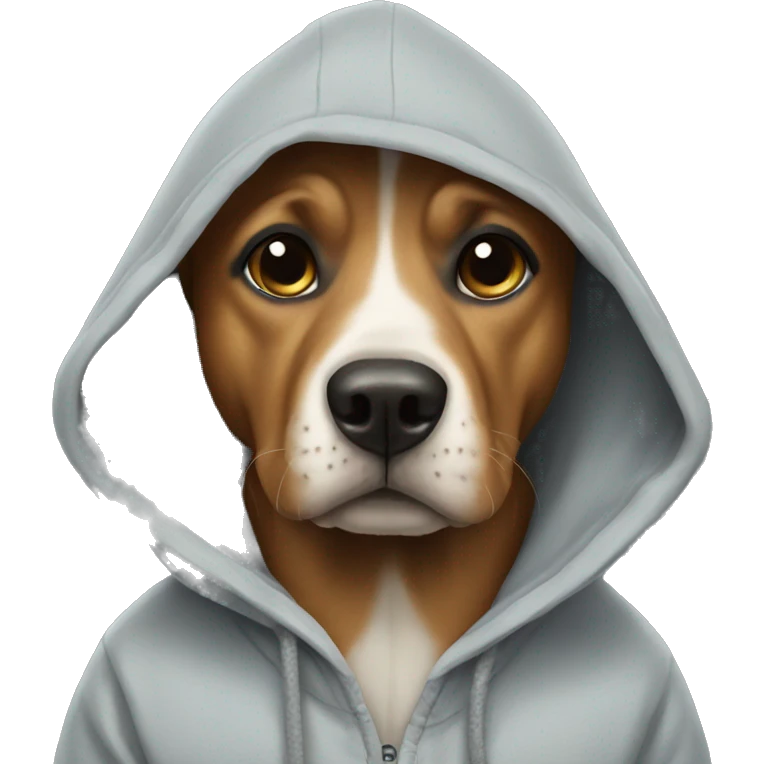 Dog wearing a hoodie emoji