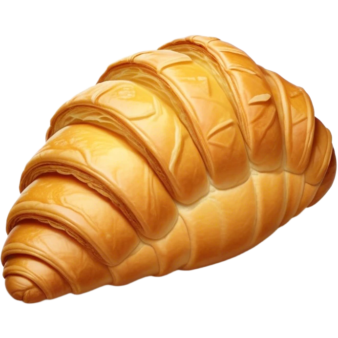 Cinematic golden croissant, perfectly flaky with crisp layers, slightly cracked to reveal buttery soft interior, warm golden glow, highly detailed and inviting. emoji