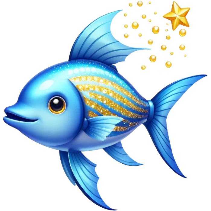 Flying fish with sparkles emoji