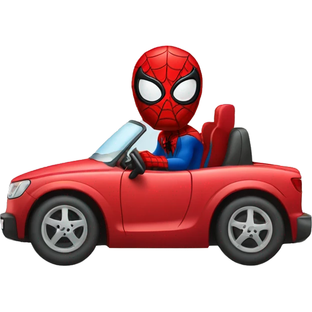 Spiderman driving car emoji