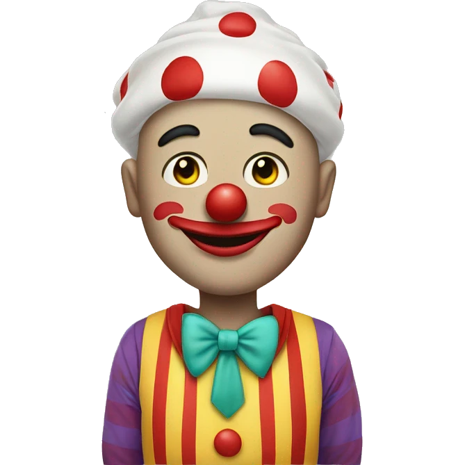 a pregnant man in clown make up in full size emoji