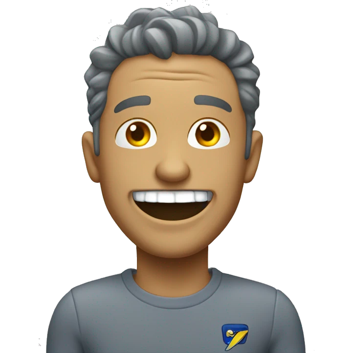 Boca sonriendo con un diente gris emoji
