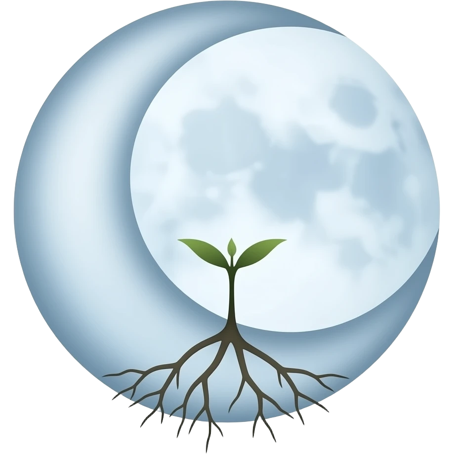 Symbol: Crescent with faint echoing ripples turning into roots.
Meaning: Listen to inner or ancestral guidance. emoji
