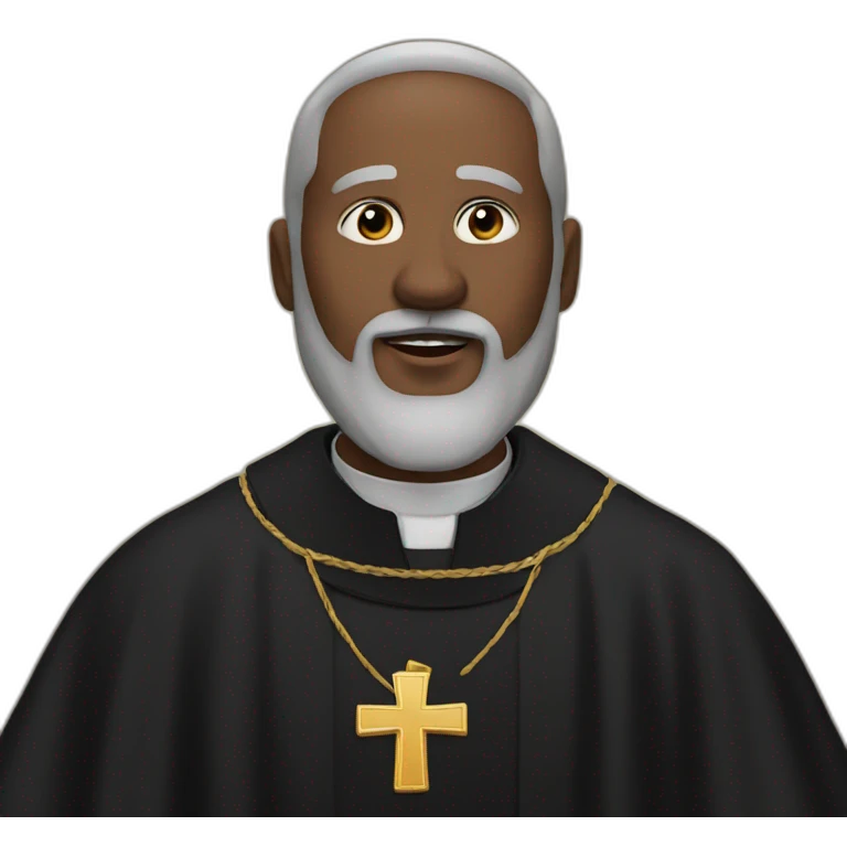 Black beard catholic priest emoji
