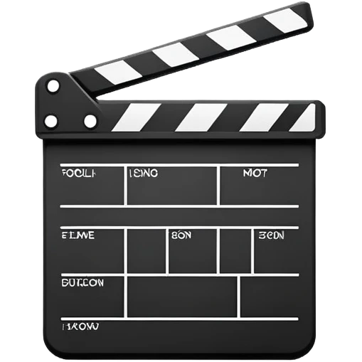 ultra minimalist film slate, one line drawing, abstract emoji