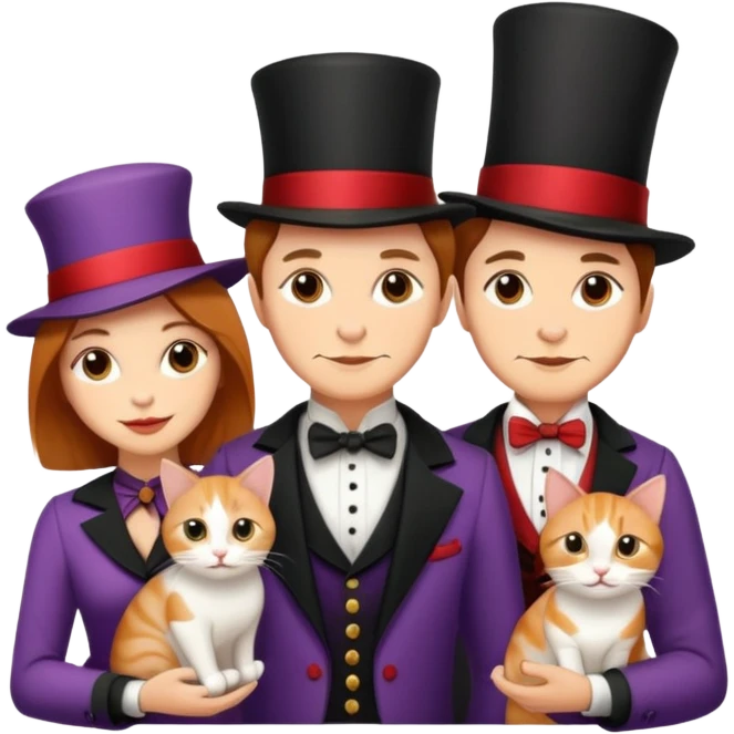 Icon Contour  Magician Couple and Their Pet Cat  emoji