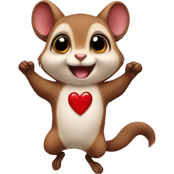 flying squirrel with heart emoji