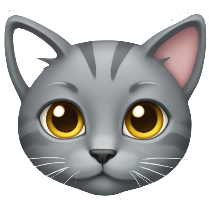 Grey cat with bow emoji