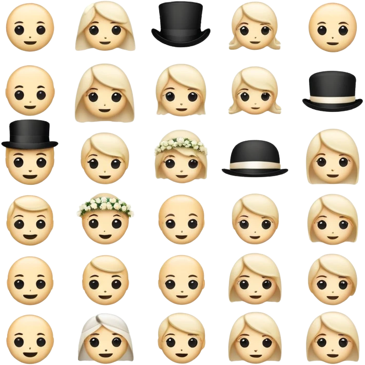 wedding emoji packs with black and cream color combination emoji