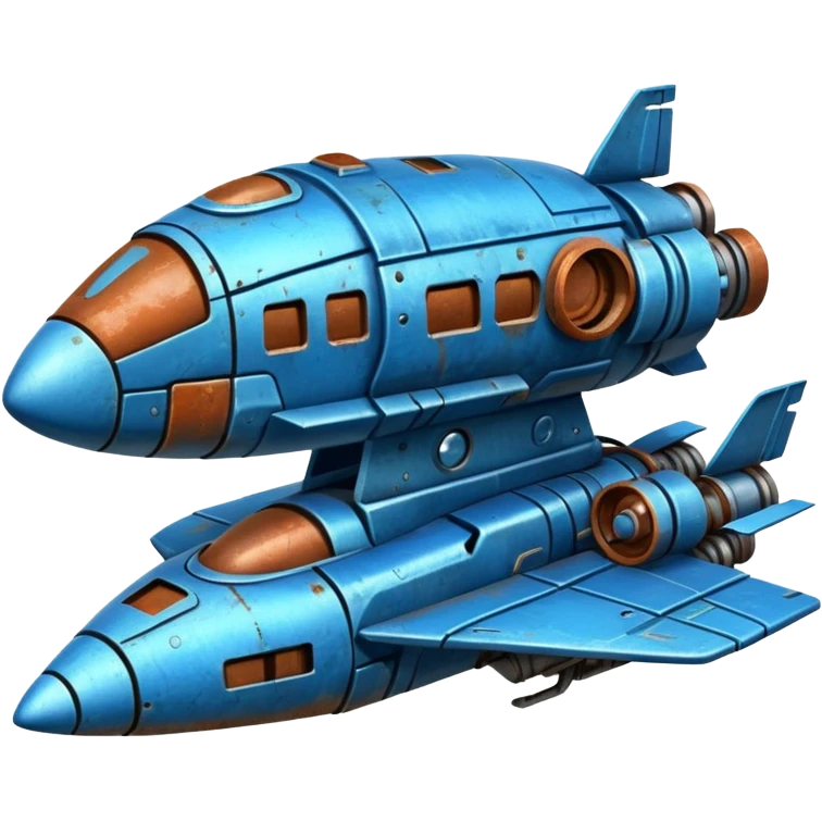 blue futuristic scrap spaceship  emoji