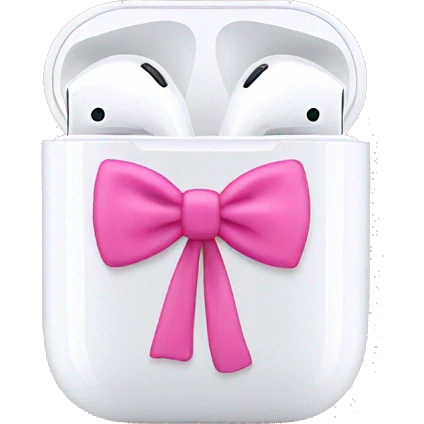 apple air pods with pink bow emoji