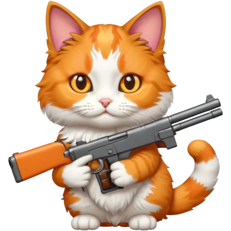 A cat with a gun emoji