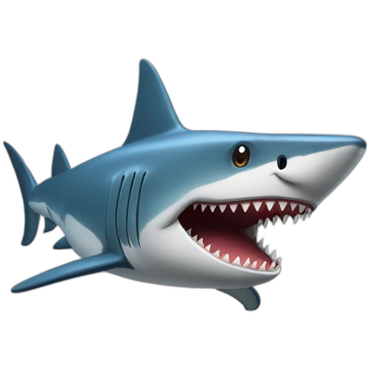Chat sur un requin emoji