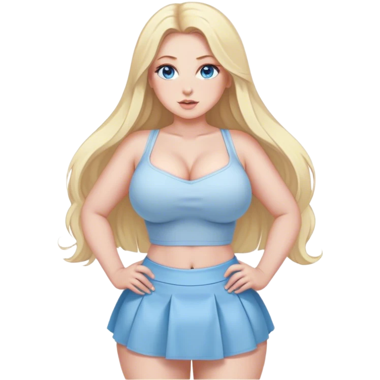 busty pawg long blonde hair pale blue eyes flashing under skirt sfw emoji