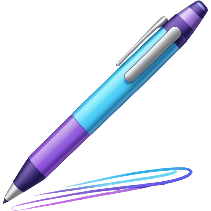 Depict a stylus or digital pen drawing colorful lines, suggesting creativity and UI/UX work. Include soft glowing accents or gentle motion to make it feel dynamic and exciting. Use soft blues, purples, and cream colors that complement the dark background. Style: modern, playful, and professional. emoji