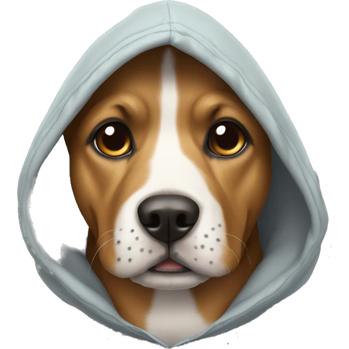 Dog wearing hoddie emoji