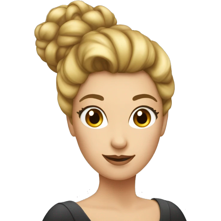 le de femme avec un gros chignon haut emoji