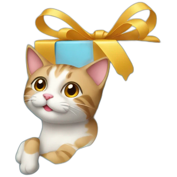 cat in gift box emoji