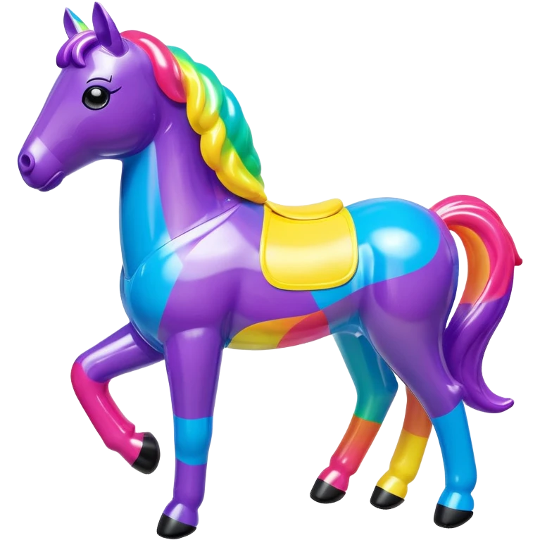  Lisa Frank style inflatable vinyl horse toy figure  emoji