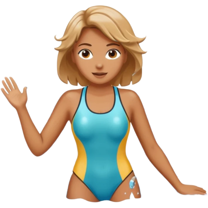 water sports woman along with water emoji