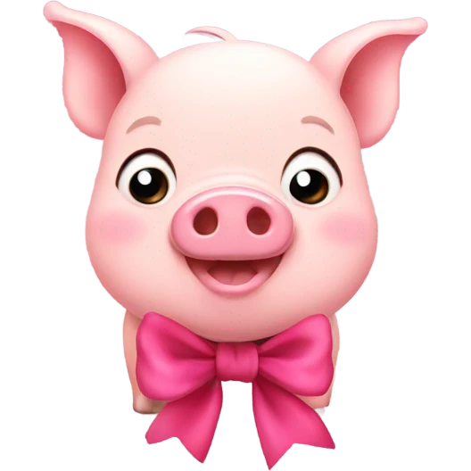 cute pig with bow emoji