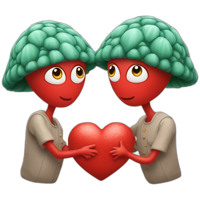 Deux poulpes qui forme un cœur emoji